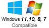 Windows 11, 10, 8, 7 compatible